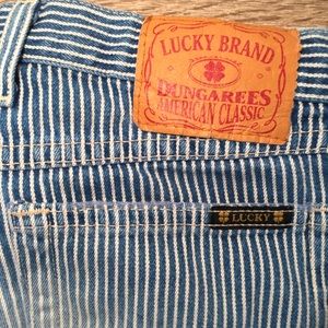 Lucky Brand Striped Dungaree Jeans